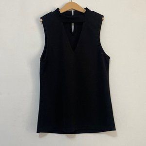 Valleygirl Black Sleeveless Chocker And V Neckline Top - Size S